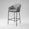 Tulip-5 high bar stool with rope