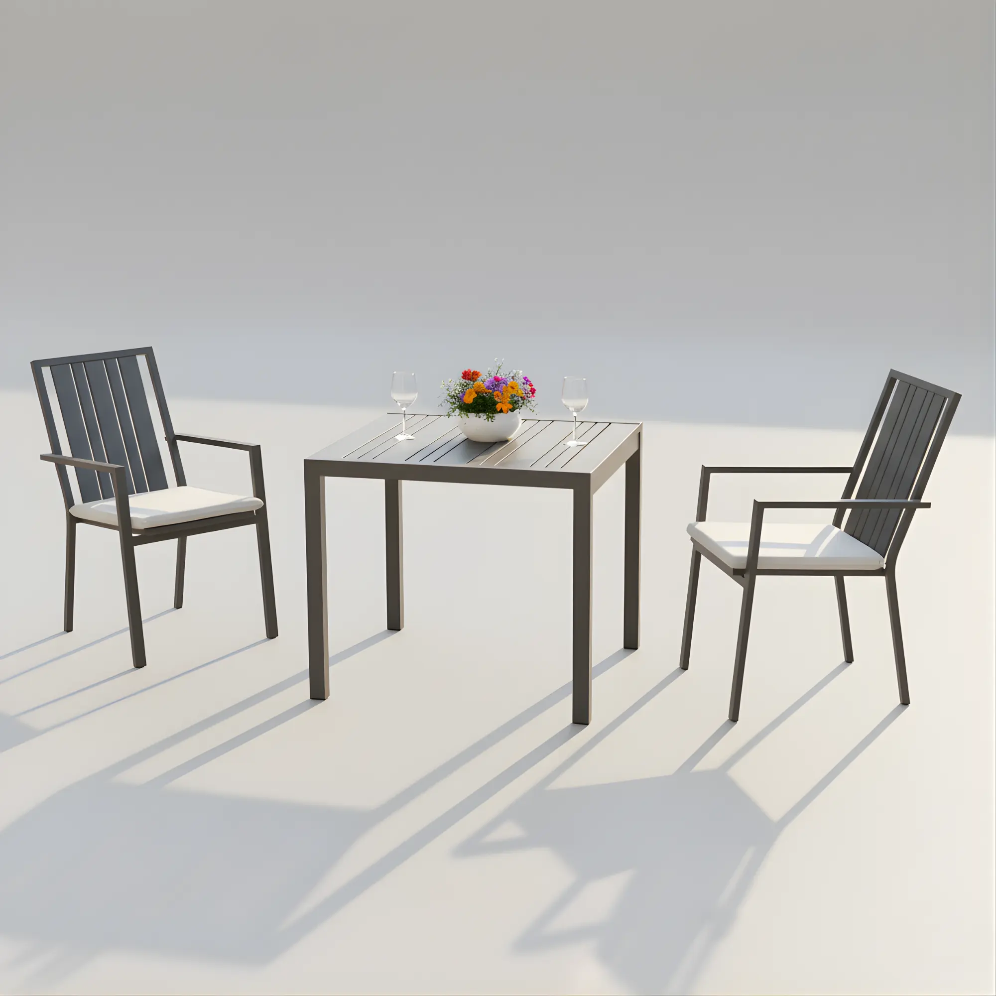 Naloa 90x90 aluminium garden table