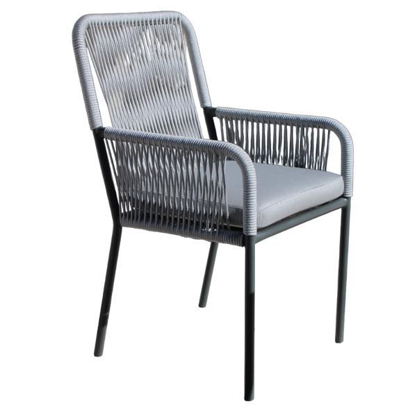 Chaise jardin aluminium et corde Meriba