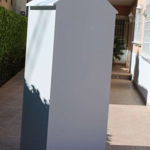 white outdoor cupboard