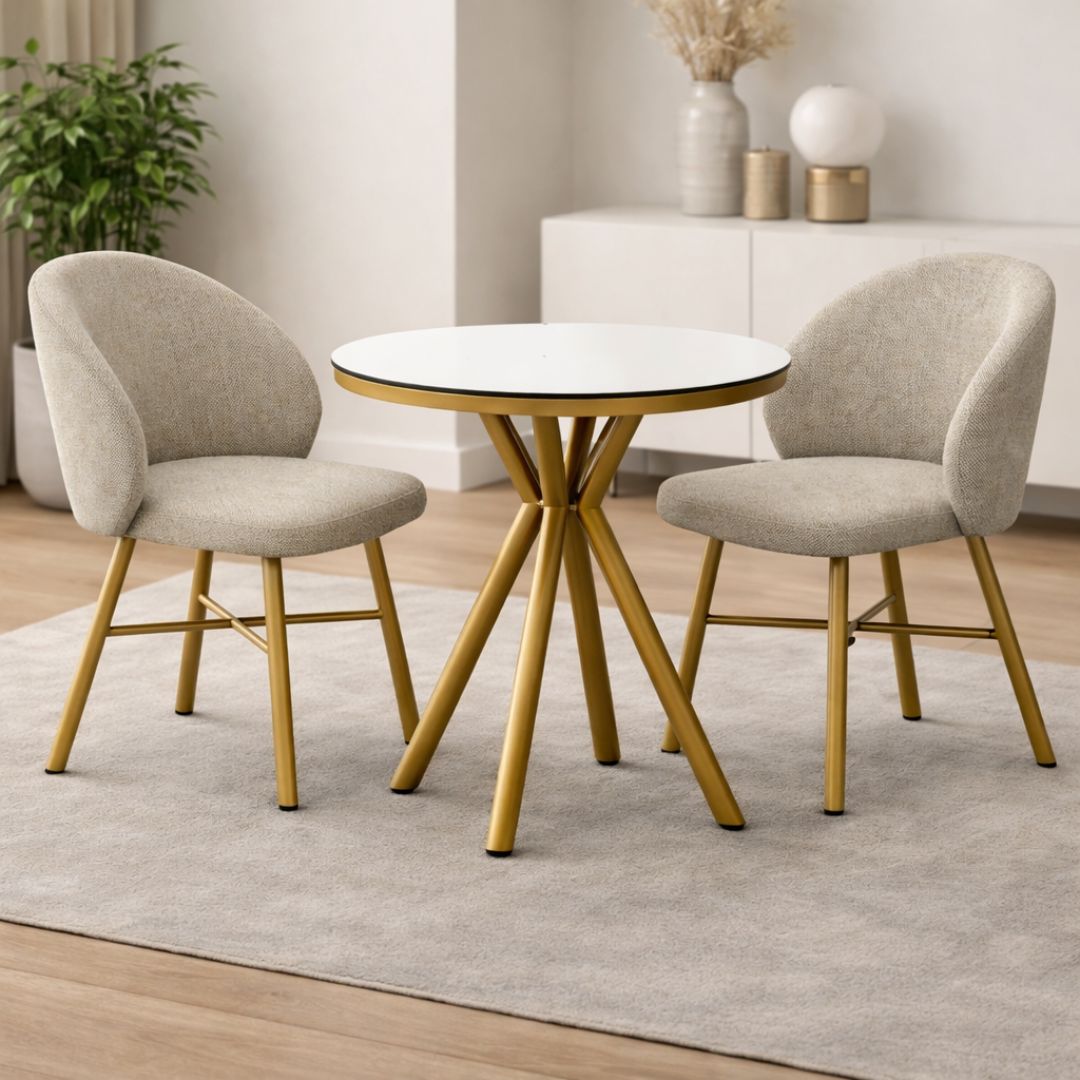 NEMUS 80/CAREY table and upholstered armchairs set