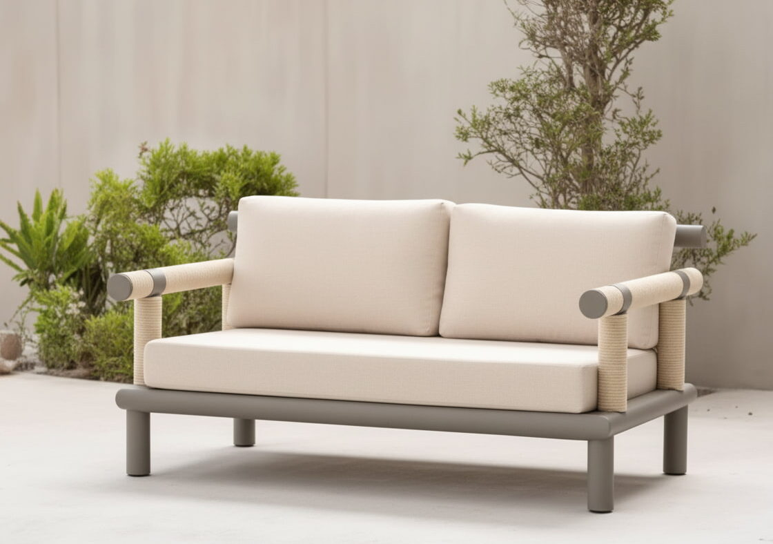 Nusa-2 2-Seater Rope and Aluminium Garden Sofa Nusa-2 2-Seater Rope and Aluminium Garden Sofa