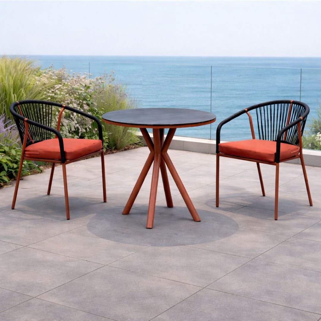 ALDEREN/NEMUS 80 restaurant table and armchairs