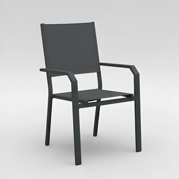 Silla con brazos de aluminio Gema