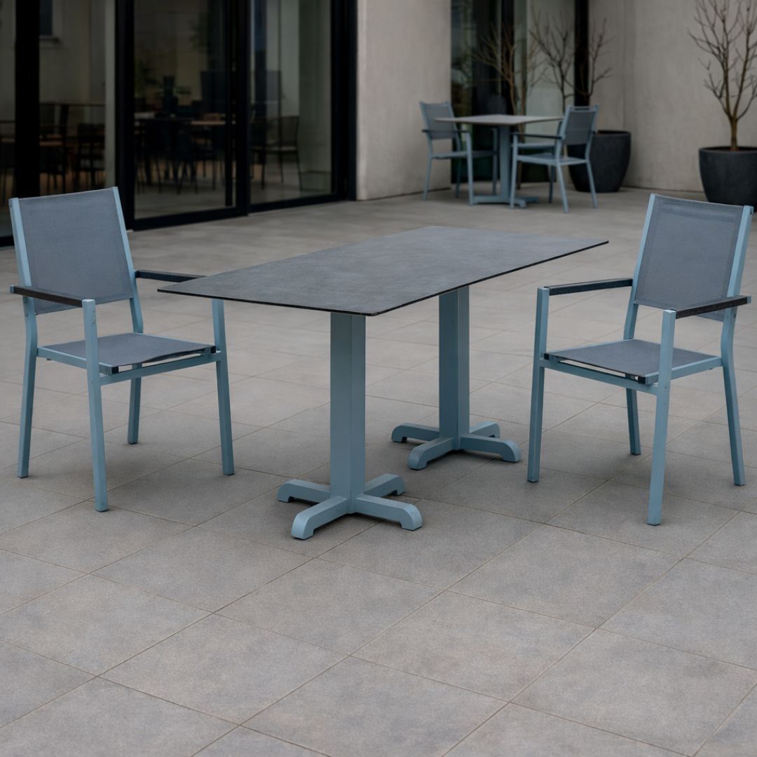 MOASIS / LANZAROTE 140 Double Outdoor Table and Two Chairs Set