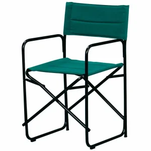 Green folding director's chair